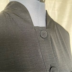 Lafayette 148 New York black viscose drop hem pleated skirt dress, size L